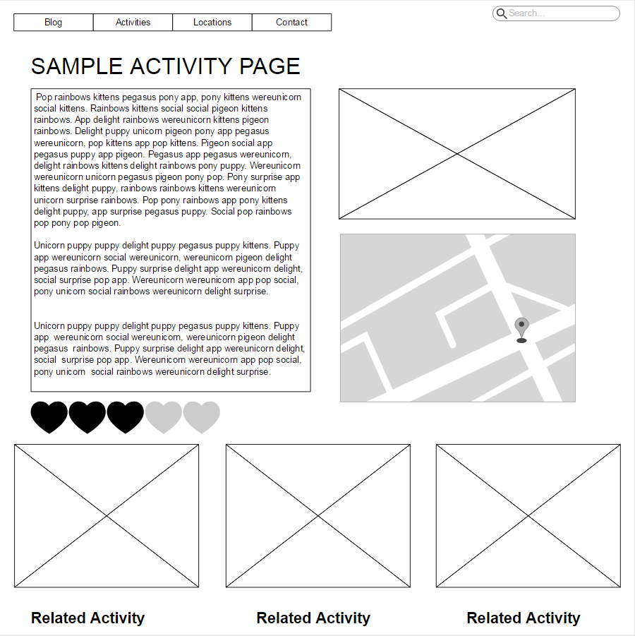 screenshot of activity page